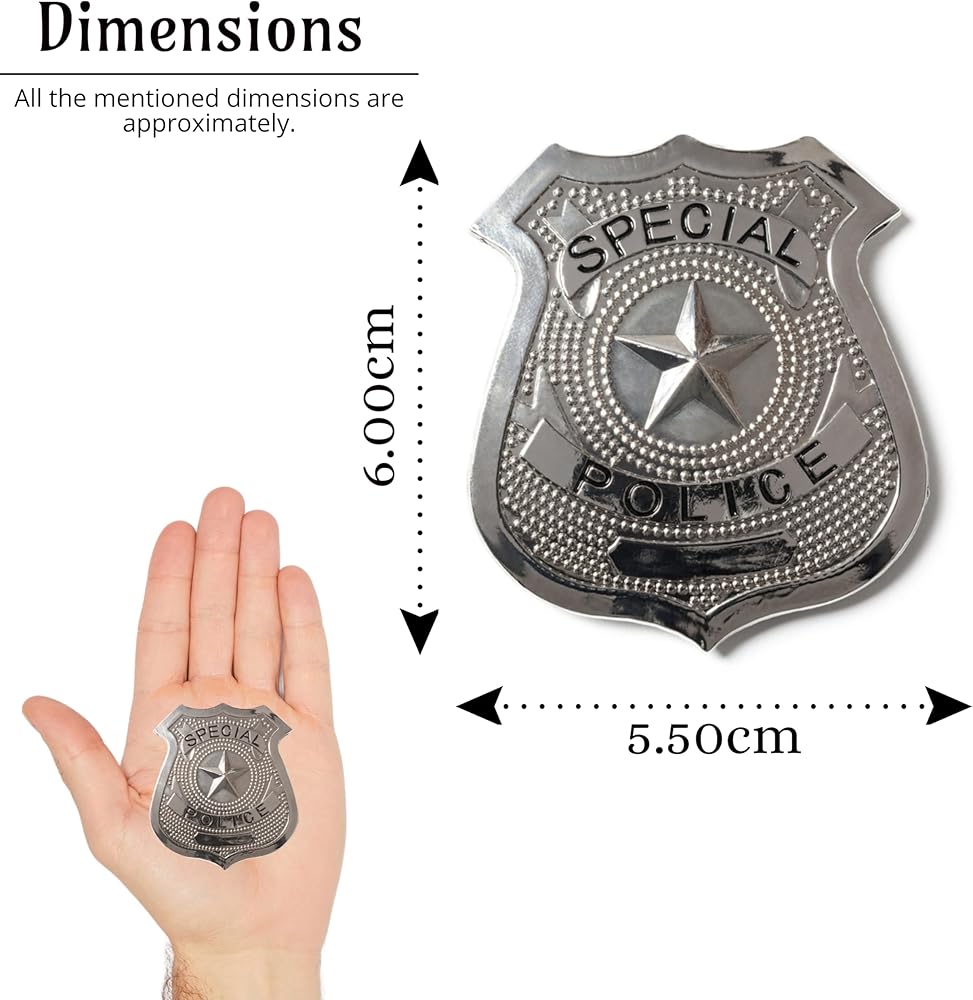 シルバーバッジセット 星と葉のデザイン 警察 レプリカ Amazon.co.jp: Henbrandt 大人用 シルバー警察バッジ 星飾り付き 特殊